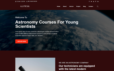 Csillagászat HTML webhelysablon