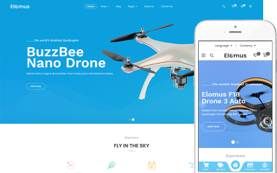 Elomus - Drone, Quadcopter Shop için Tema WooCommerce Teması