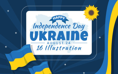 16 Illustrazione del giorno dell&amp;#39;indipendenza dell&amp;#39;Ucraina