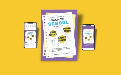 Modello di pacchetto per la festa di ritorno a scuola