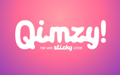 Qimzy - glad plakkerig lettertype