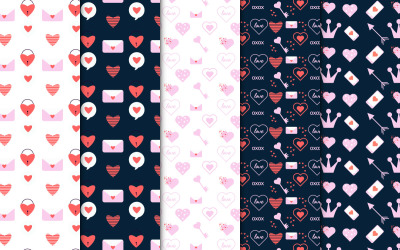 Vettore della decorazione del modello di amore del biglietto di S. Valentino