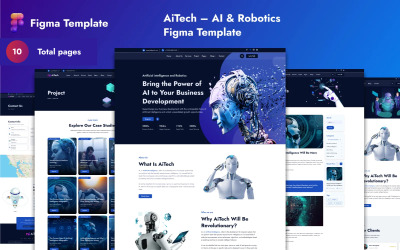 AiTech – шаблон Figma зі штучним інтелектом і робототехнікою