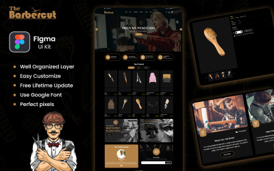 Barbercut - Peluquería, Peluquería Multiusos Figma Ui kit