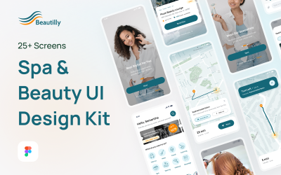 Beautilly-app - Salon &amp;amp; Beauty UI-ontwerpkit