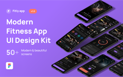 Fitly App - Kit de conception d&amp;#39;interface utilisateur d&amp;#39;application de fitness moderne
