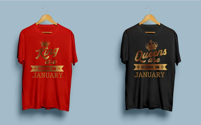 Koszulka King &amp;amp; Queens (edytowalna nazwa miesiąca)