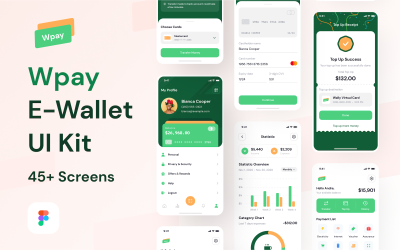 Wpay – Modern E-pénztárca alkalmazás felhasználói felület készlet