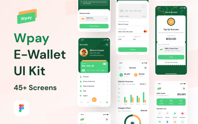 Wpay – Modernes E-Wallet-App-UI-Kit