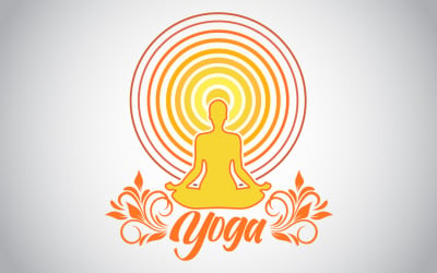 Yoga meisje cirkels T-shirt sjabloon