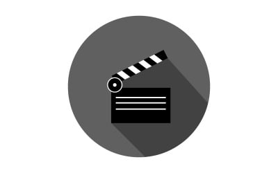 Clapperboard illustrated and colored on a white background