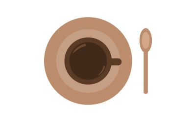 Coffee cup illustrated and colored in vector