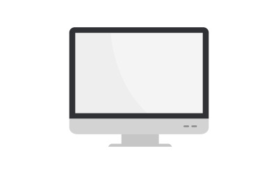 Computer monitor colored in vector on white background