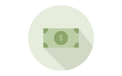 Dollar illustré et coloré sur fond
