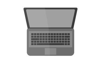 Laptop illusztrált és szürke színű vektor, fehér alapon
