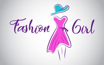 Moda Kız Logo Şablonu