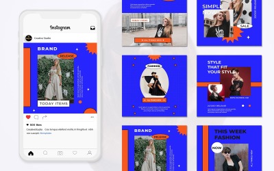 Модный ретро шаблон поста в Instagram