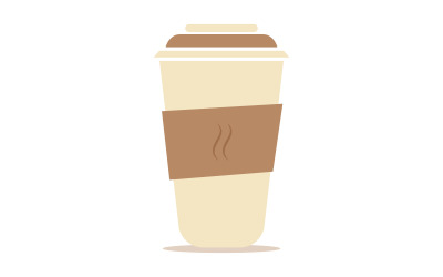 Taza de café ilustrada en vector sobre fondo
