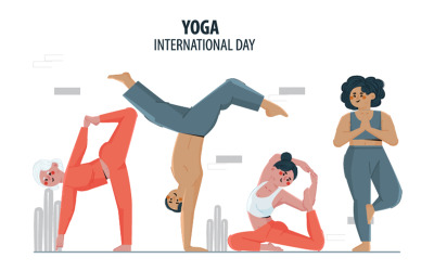 Ilustración del concepto del día internacional del yoga