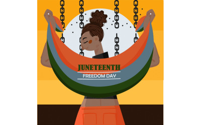 Juneteenth Kutlama İllüstrasyonu