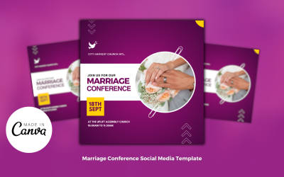 Шаблон соціальної мережі Canva для шлюбної конференції
