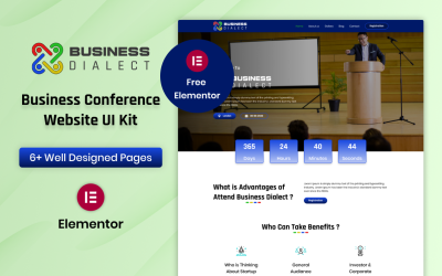 Dialetto aziendale - Kit Elementor del sito Web della conferenza aziendale