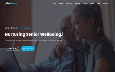 KindCare - Plantilla HTML de la página de destino del hogar de cuidado de ancianos