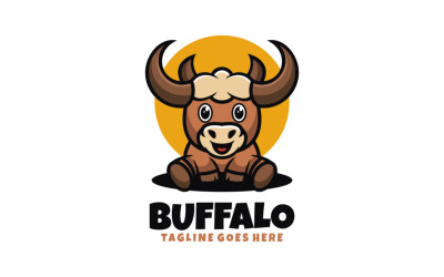 Logotipo de dibujos animados de mascota de búfalo