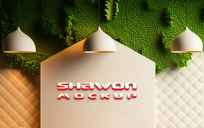 Макет логотипа Shawon Sing | 3D макет роскошного ресторана