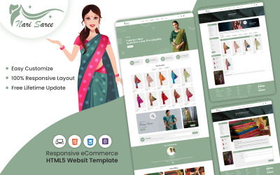 NariSaree - HTML5-websitesjabloon voor Saree-winkel