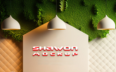 Shawon cantare logo mockup | Mockup di ristorante di lusso 3D