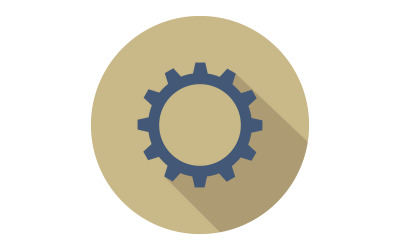 Gear illustrated on a white background and colored in vector