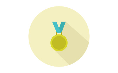 Illustrated and colored medal on background in vector