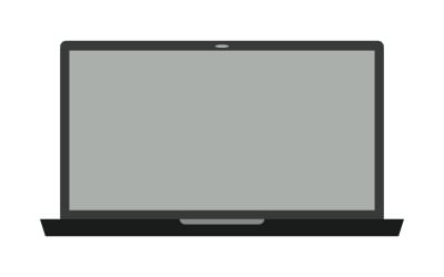 Laptop illustrated on white background and colored