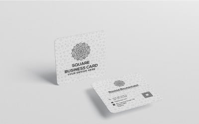 Mockup di biglietti da visita quadrati con angoli arrotondati