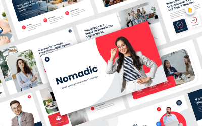 Nomadic - Modello di diapositiva Google per l&amp;#39;agenzia digitale