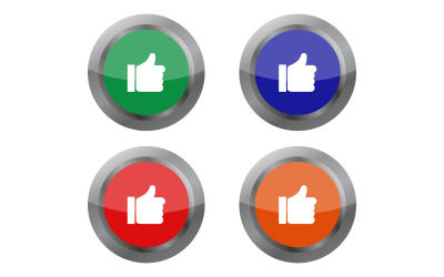 Vector illustrated and colored I like button on background