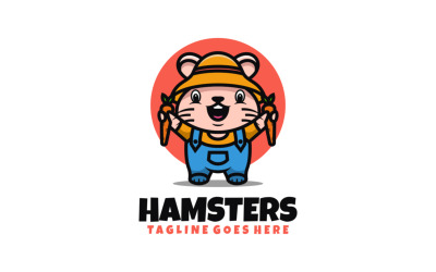 Hamster Maskot Çizgi Film Logosu