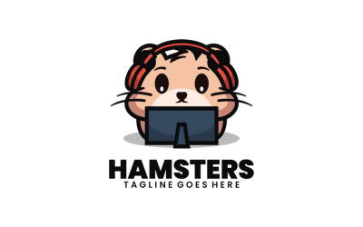 Hamsters Mascot Cartoon Logo 1