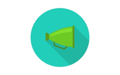 Megaphone in vector on illustrated background