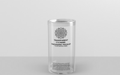 Mockup di imballaggio cilindro trasparente