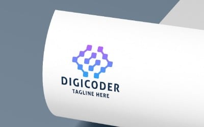 Modello di logo digitale Coder Pro