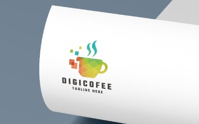 Plantilla de logotipo profesional de café digital