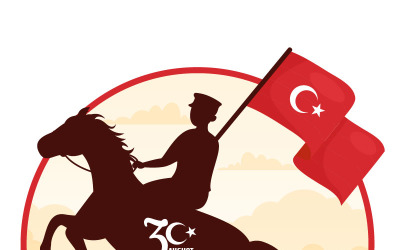 14 Türkiye Zafer Bayramı İllüstrasyonu