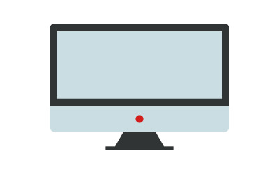 Vectorized computer on illustrated background