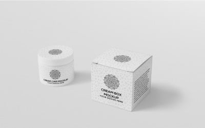 Barattolo e scatola - Barattolo di crema e scatola mockup