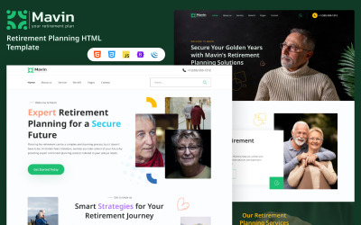 Mavin - 退休计划 HTML 模板