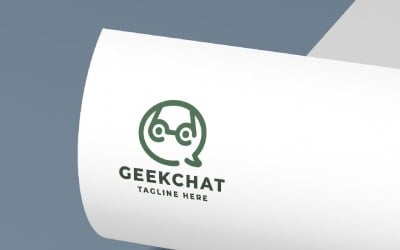 Modèle de logo Geek Chat Pro