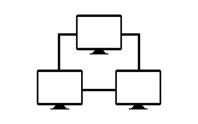Network illustrated in vector on a white background