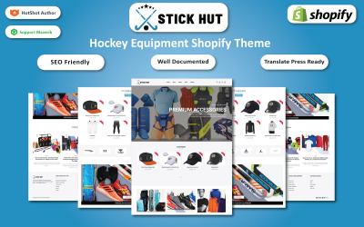 Stick Hut - багатофункціональна тема Shopify для хокейного обладнання